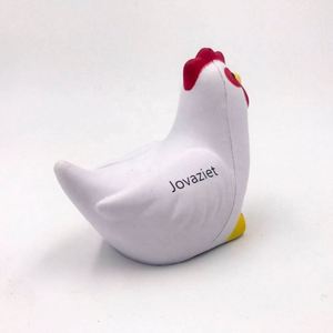 Funny Promotional Gift Animal Shape PU Foam White Chicken Stress <b>Ball</b> <b>Squeeze</b> Relief <b>Ball</b> Custom logo - Product Image 4