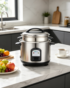 Cuiseur à riz en acier inoxydable avec cuiseur vapeur 220V, contrôle de cuisson et de maintien au chaud pour la maison et le bureau en Indonésie et au Vietnam - Product Image 1