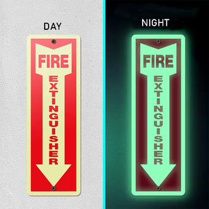 لافتة خروج فلورسنت مضيئة ذاتية اللصق للطوارئ بنمط مخصص من البلاستيك PVC، لافتة خروج عالية الجودة - Product Image 4