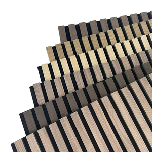 Panneau acoustique mural en lattes de bois, placage MDF, <span class=keywords><strong>feutre</strong></span> PET, panneau absorbant le son, studio d'enregistrement, panneau acoustique flexible incurvé - Product Image 4