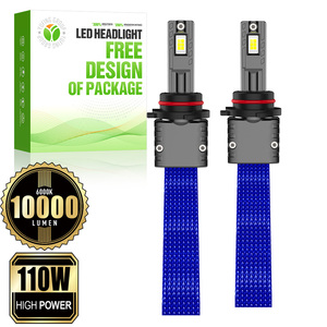 Phares LED H7 K5 Premium à Moule Privé 110W 10000Lm 6000K 12-24V avec Tresses Rouges et Bleues Personnalisées pour Marques Automobiles OEM - Product Image 1