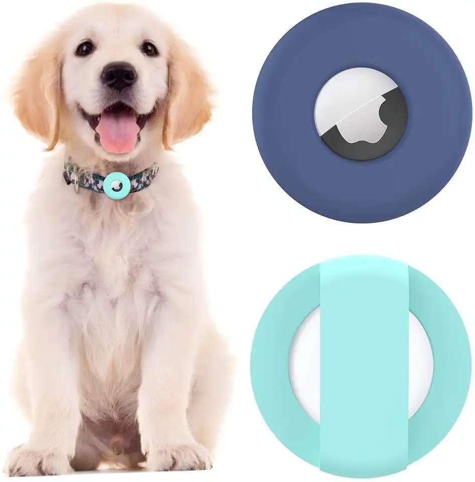 Wholesale Upgraded Silicone Pet AirTag Case Anti Lost Outdoor Dog Collar Airtag Holder For kid Cat dog Pet Collar Harness leash