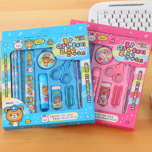 Juego <span class=keywords><strong>de</strong></span> Papelería Escolar Esencial 10 en 1, Bonito Juego <span class=keywords><strong>de</strong></span> Lápices, Tijeras, Regla, Bolígrafo, Tamaño A5 para Niños - Product Image 2
