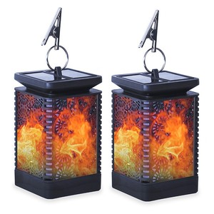Lanterne solaire à flamme décorative d'extérieur, 12 LED, lampe torche vacillante, pour jardin, patio, cour, allée - Product Image 2