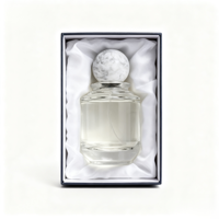 Flacon de parfum noir moderne de luxe 100 ml avec boîte et capuchon pulvérisateur pour parfum féminin avec couvercle de boîte