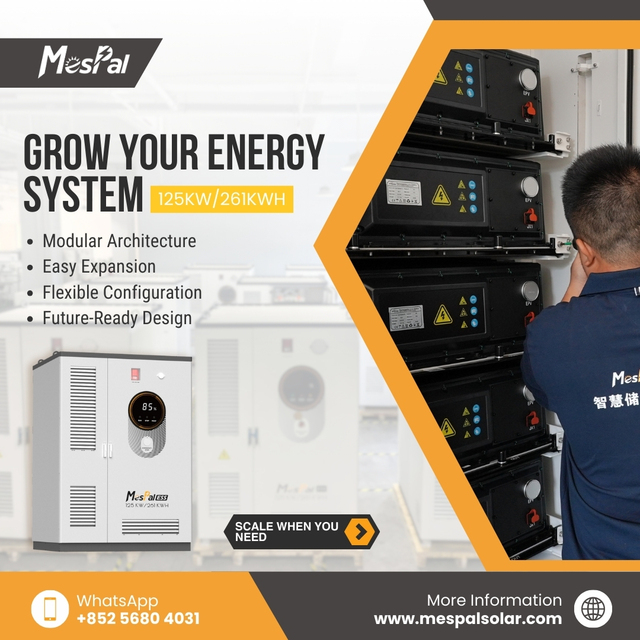 High Voltage Solar Energy Storage System 30KW 128kWh LiFePO4 BESS All in One C & I ESS Cabinet for Industrial