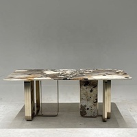 Marbre blanc de luxe du Brésil Patagonia pour la décoration de la maison et des hôtels, table à manger moderne, table basse