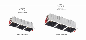 3*7W 3 Têtes Projecteurs LED Encastrables COB en Aluminium, Découpe 55*175mm, Ra95/Ra97, Anti-éblouissement, IP44, Pour Entrepôt, Angle de Faisceau 12-36° - Product Image 4