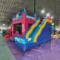 Château gonflable rose Princesse avec toboggan, en PVC écologique, capacité 500 kg, qualité commerciale, pour enfants, idéal pour anniversaire