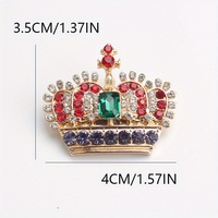 1 pièce Broche design couronne, élégante et distinctive, pour corsage, vêtements et casquettes