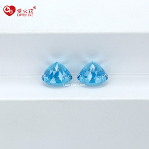 ขายดี 5A คุณภาพสูง คิวบิกเซอร์โคเนีย ทรงกลม ตัดแบบ Twinkle <span class=keywords><strong>Star</strong></span> สีฟ้าอะความารีน 6.0 มม. อัญมณีเทียม - Product Image 2