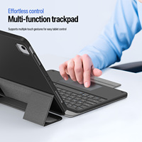 Clavier sans fil avec étui pour iPad Air 13 2025 et iPad Pro 12.9' avec pavé tactile multi-touch et support magnétique détachable