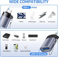 Durable USB a macho a tipo C macho OTG convertidor 5Gbps transferencia de datos para ordenador portátil PC Tablet Smartphone Material de aleación de aluminio