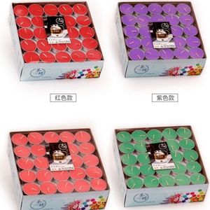 เทียนชาซีเปปไทด์ 40 ชิ้น สีแดง สีม่วง สีเขียว สีชมพู สำหรับงานเลี้ยงน้ำชา บรรยากาศโรแมนติก - Product Image 1
