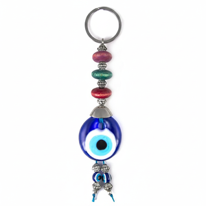 Llavero con cuentas de ojo malvado, hecho a mano y madera, colorido, Hecho en Turquía - Product Image 2