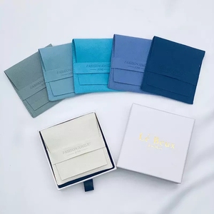 Bolsa de viaje de joyería ecológica personalizada, caja de joyería suave con bolsa de ante personalizada, bolsas de joyería de microfibra con logotipo - Product Image 6