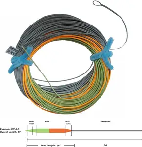 Tri-Tone Percerption Ultra Low Stretch Core Weight Forward Floating Fly Fishing Line with Welded Loops B10