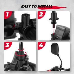 ATV Handlebar Motorcycle Mirrors 8MM & 10MM for ATV Riding with E24 - Product Image 6