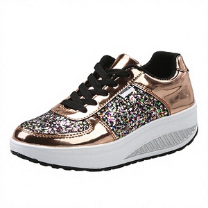 Espadrilles décontractées pour femmes, style coréen, avec paillettes de diamants colorées et effet miroir, collection automne/hiver, grandes tailles, tendance - Product Image 2