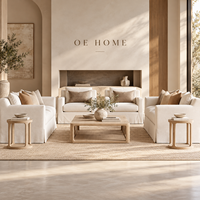 Ensemble de meubles de salon OE HOME 7 pièces avec housses amovibles, ensemble de canapés à jupe amovible, ensemble de sièges modernes pour salon