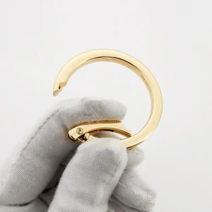 พวงกุญแจโลหะผสมสังกะสี พร้อมห่วงสปริงแบบแบน ห่วงโอริง วงกลม คาราไบเนอร์ สำหรับกระเป๋าถือ - Product Image 3