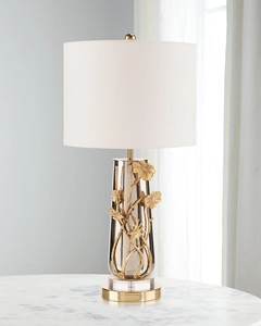 Lampe de table électrique contemporaine américaine de luxe à LED en verre soufflé avec abat-jour violet vert foncé Cognac Navy Modern Studies - Product Image 5