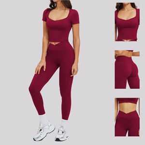 Nouvel ensemble de yoga et de sport athleisure 2026, multicolore, élastique, effet ventre plat, style chinois tendance et abordable - Product Image 5