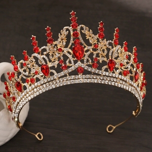 Couronnes de mariée vintage baroque en cristal BPhne, <span class=keywords><strong>diadème</strong></span> de concours de beauté en strass, diadèmes de mariage - Product Image 1