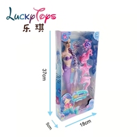 Vente en gros de poupées sirènes en PVC de 11 pouces, rouge et bleu, avec lumière, fonctionnant à piles, modèle de jouet princesse, cadeau de mode pour filles
