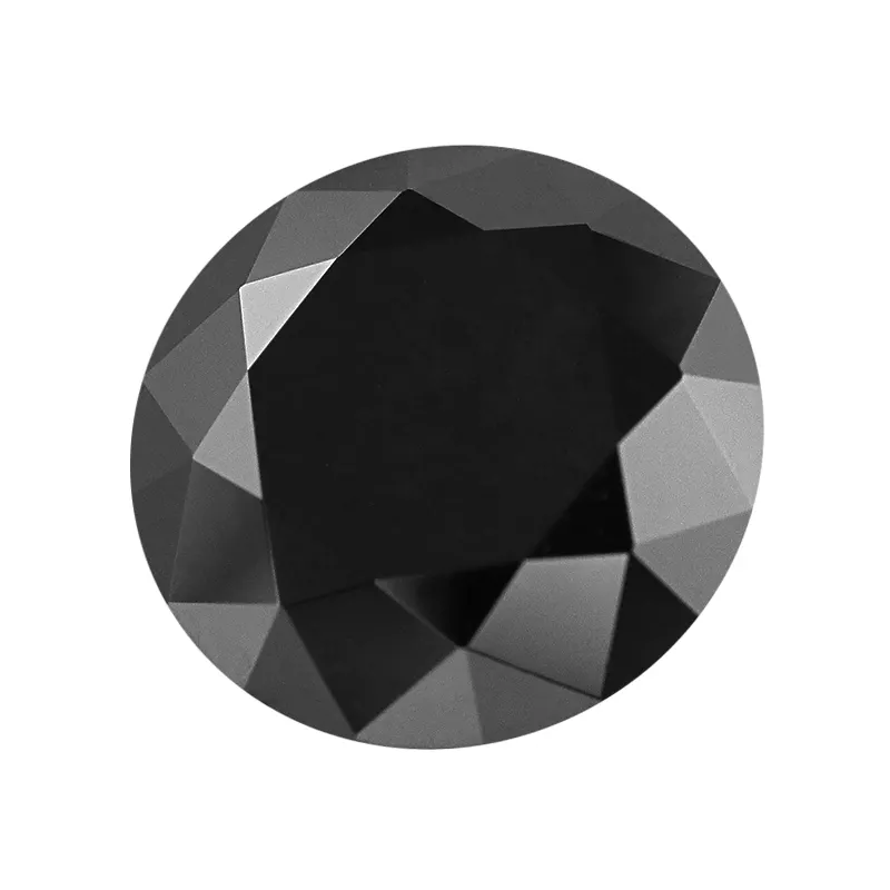 High-quality 3mm 5mm 7mm 8mm black round cut Moissanite loose stones black colored loose diamond VVS1 clarity for jewelry