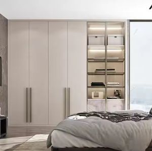 Fabricant de premier plan, armoire de rangement pour vêtements en verre de style luxueux, armoire moderne en mélamine, chambre à coucher, dressing sur mesure - Product Image 6