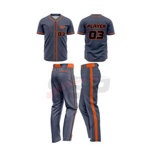 Venta caliente logotipo personalizado impreso conjuntos de uniformes de béisbol para hombres adultos antibacteriano de secado rápido transpirable ropa deportiva hecha - Product Image 1