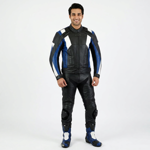Combinaison de course à séchage rapide, élégante, coupe-vent, col montant, toile 100% coton, combinaisons de moto pour hommes, vestes de moto - Product Image 1