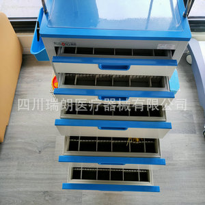 Sichuan Ruilang Medical Emergency <b>Trolley</b> Aluminum Steel 790x580x950mm 5-Layer Movable Silent Double Brake - Product Image 1