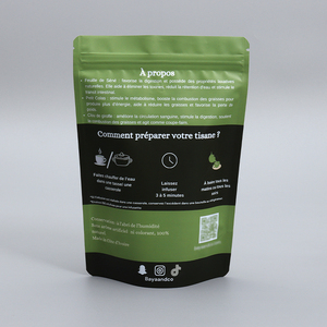 Sacs en Mylar Mat Imprimés sur Mesure, Faible MOQ 200 pièces, Impression Numérique Couleur, Sachets Doypack pour <span class=keywords><strong>Emballage</strong></span> de Thé et Aliments - Product Image 2