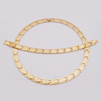 Parure bijoux au quotidien, collier 48cm bracelet 22cm, chaîne carrée gravée placage or