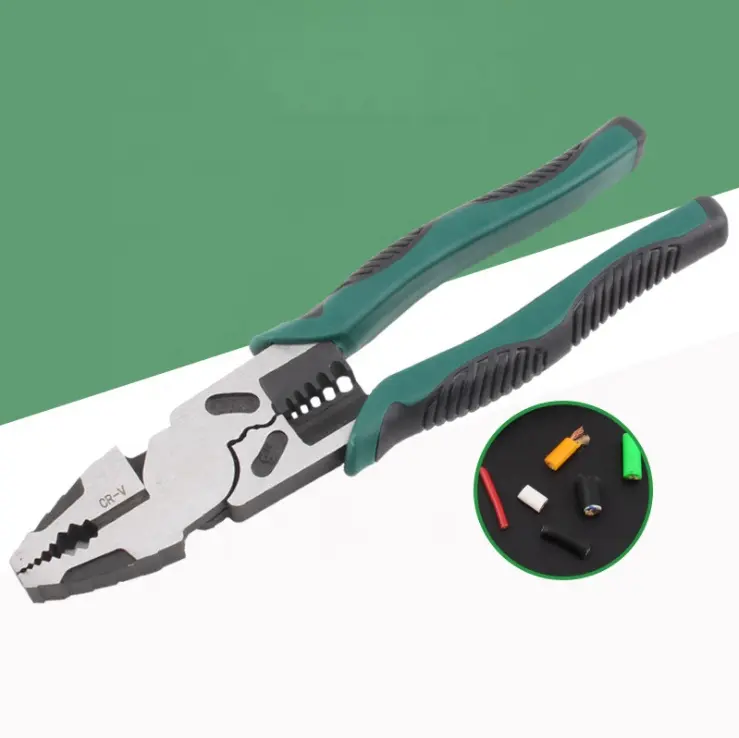 HONGYI CRV 8" Electric multifuncional verde combination function pliers alicate tool cable wire cutter cutting pliers