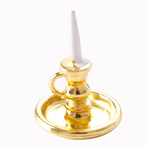 ชุดเชิงเทียนและเทียนโลหะผสมขนาดจิ๋ว 1:12 สำหรับตกแต่งบ้านตุ๊กตา DIY - Product Image 4