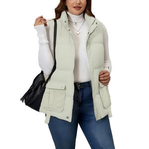 Women Padded Utility Vest Sleeveless Cargo Jacket Multi Pocket Winter Outerwear - Product Image 3
