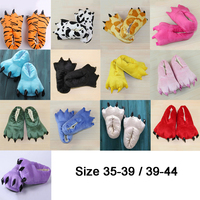 Vente en gros de pantoufles en peluche Chaussures d'hiver personnalisées avec dessin animé Chaussures pour la maison Chaussures en coton avec peluche d'animaux mignons