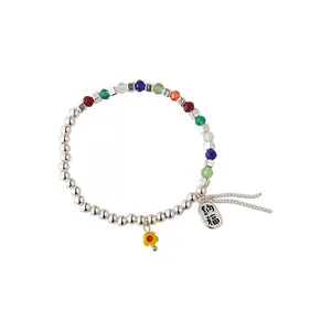 ANENJERY New Design Lucky Fortune Stretch Armbänder Schmuck Zubehör Farbige Kristall blume Perlen Armband
