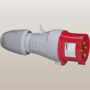 Baldor Industrial <b>Plug</b> 16A 230V IP44 Standard Grounding Single Outlet Gray <b>Red</b> Heavy Duty Plastic Connector for Machines - Product Image 1