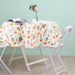 30 Years Factory Eco-Certified Custom Hallows PEVA <strong>Round</strong> Tablecloth Waterproof Flannel Back <strong>Table</strong> Cover OEM For US EU Retailers - Product Image 2