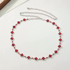 Cadena de Cintura de Metal con Cristales Verdes y Diamantes de Imitación, de Alta Calidad, para Mujer, Estilo Casual y de Lujo, 100 cm de Largo, 0.8 cm - Product Image 2