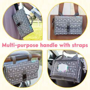 Échantillon gratuit, vente en gros, tapis à langer pour bébé en cuir imperméable, tapis à langer portable personnalisé - Product Image 6