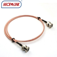 Câble coaxial transparent 3c2v rg59 rg6, 50 pièces, 75 ohm, cordon de raccordement hd hdi mâle à bnc mâle