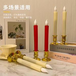 Led Taper <b>Candles</b> <b>Red</b> And White Flameless Battery Operated Moving Flame Home Decoration Birthday Wedding Party Decor - Product Image 4