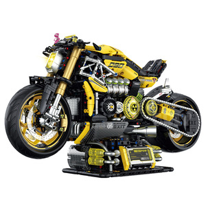 GULY 60519 Modèle <span class=keywords><strong>de</strong></span> moto en blocs <span class=keywords><strong>de</strong></span> construction Yellow Devil 2500 pièces Série 1:5 Jouet électronique technique éducatif pour les fêtes - Product Image 1