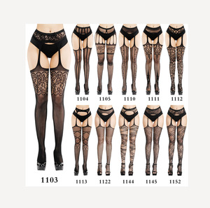 Collants en résille jacquard à bretelles très vendus en Europe et aux États-Unis, combinaison sexy, bas en soie amusants, collants d'été, collants de religieuse - Product Image 2