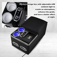 Organisateur de console centrale M4 avec support de téléphone à chargement sans fil et porte-gobelets pour voiture, minivan et camionnette